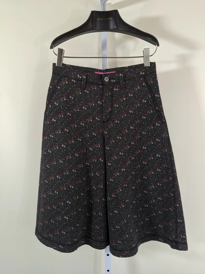 Pantalones Cortos Junya Watanabe MAN Rosa 2003 Floral Culotte Pierna Ancha S W28" Japón Foto 1 de 4