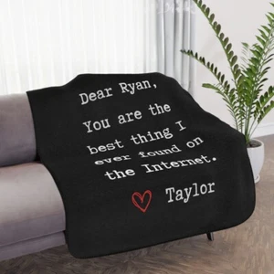 Fernbeziehung Geschenk für Männer, personalisierte Kuscheldecke - Bild 1 von 13