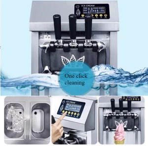 Kommerzielle Frozen Joghurt Maschine Kegel Softeis Maschine 3 Geschmacksrichtungen Stahl 1200W - Bild 1 von 17