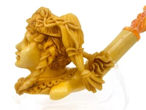 S. Yanik Meerschaum Pipe – Hand-Carved Harem Woman (Odalisque) Design - Picture 1 of 12