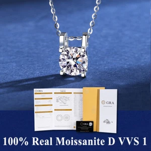 1 Carat D Color Moissanite Pendant Necklace S925 Silver Wedding Jewelry GRA - Picture 1 of 16