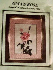 Vintage Loretta’s Custom Stitchery, Dimensional Project,5 x 7 Pink Rose New 2613 - Picture 1 of 4