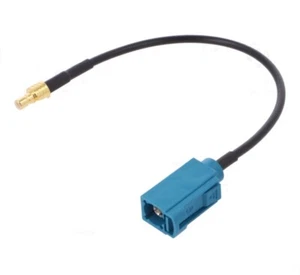 Female Blue Fakra Connector To SMB Male Brass Fitting Connector Adaptor Lead - Picture 1 of 4