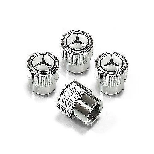 Genuine Mercedes-benz-mb Silver Star OEM Q6408128 Tire Valve Stem Caps Set of 4