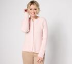 Isaac Mizrahi Live! Cable Knit Button Front Sweater Pretty Pink S New