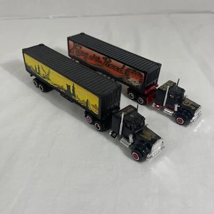 Vintage Menge 2 Majorette Kenworth Traktor Anhänger Road King Night Hawk Druckguss - Bild 1 von 22