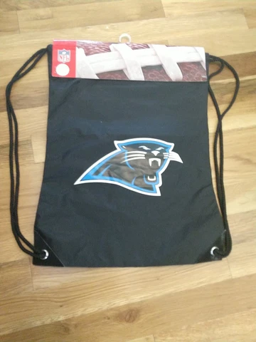 NFL Carolina Panthers Black Drawstring Bag/Back Sack/ Backpack/ Gym Bag NEW Cover
