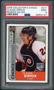 2008 Collector's Choice Claude Giroux #217 PSA 9 MINT Reserve Silver Rookie Card - Picture 1 of 2