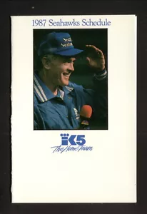 Seattle Seahawks--Dave Kreig--Chuck Knox--1987 programma tascabile--KING - Foto 1 di 2