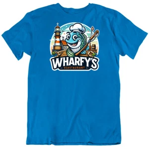 Wharfy's Seastaurant Seafood Restaurant Food Funny T Shirt - Picture 1 of 9