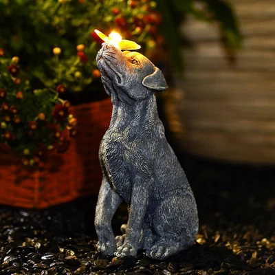 Garden Statue Dog Figurine Decor – Outdoor Decoration with Butterfly for Garden - Image 1 of 4