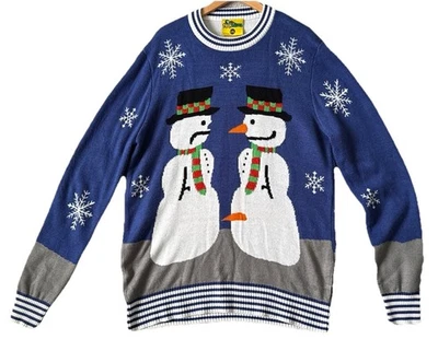 Tipsy Elves Men’s 2XL Ugly Christmas Sweater Snowmen Naughty Carrot Novelty - Image 1 of 4