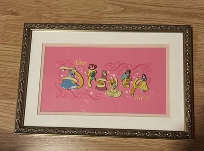 Disney 6 Pin Framed Set 46255 Princess Letters WDW Belle Aurora Ariel 14” x 10” - Image 1 of 2