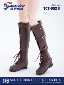 TCT-052B 1/6 Mujer Marrón Largo Tacón Alto Botas Huecas - Para Cuerpo de Figura 12" - Imagen 1 de 9