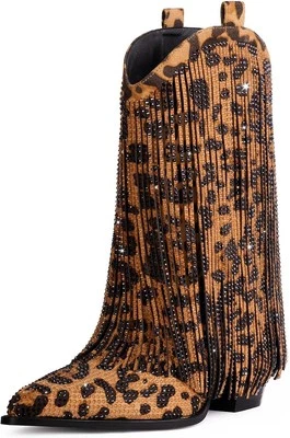 Botas de Vaquero Ouepiano para Mujer - Vaquera Estrás con Brillante...  Foto 1 de 4