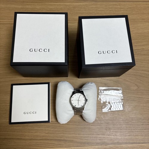 Orologio Gucci Argento Acciaio Inox 38mm Quarzo Stella Quadrante Cuore con Scatola