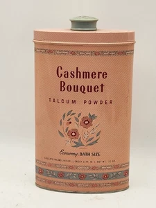 VINTAGE 10 Unzen KASCHMIR BOUQUET TALKUM TALKUMPUDER DOSE WERBUNG - Bild 1 von 9