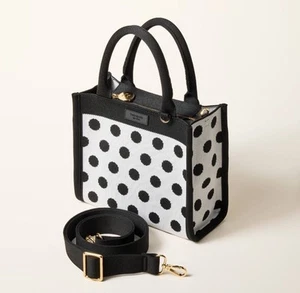 Kate Spade New York Target Polka Dot Knit Crossbody Bag Black/White NWT - Picture 1 of 4