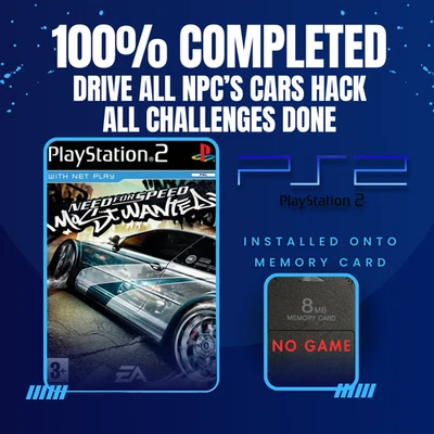 Need for Speed: Most Wanted Save PS2 Memory Card Unlocked 100% Completed Saves - Image 1 of 4
