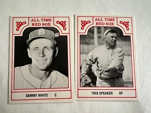 (2)1986 TCMA ALL TIME RED SOX RED WHITE BORDER-SAMMY WHITE#1BRS-TRIS SPEAKER#10 - Picture 1 of 2