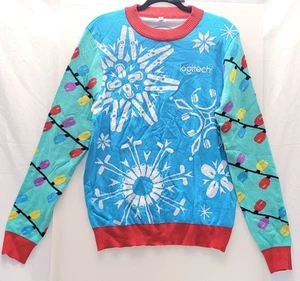 Maglione computer Y2K Dell Logitech brutto Natale vacanze uomo PC medio vintage - Foto 1 di 12