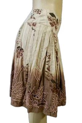 MAX MARA Mujer Talla 6 Falda Plisada Teñida Floral Algodón Foto 1 de 4