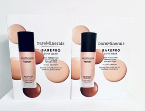 bareMinerals BAREPRO Foundation Samples Sample Cards Set x2 - Picture 1 of 3