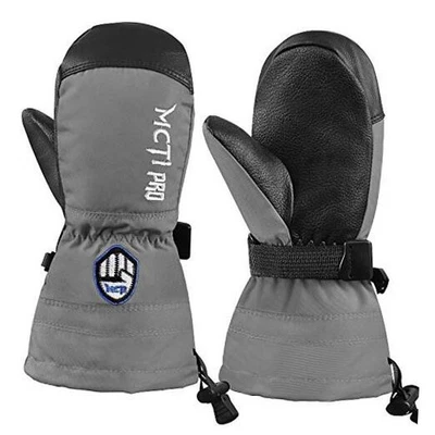  Kids Mittens Waterproof Winter Ski Warm Sherpa X-Small(Fits 8-11 years) Gray - Image 1 of 4