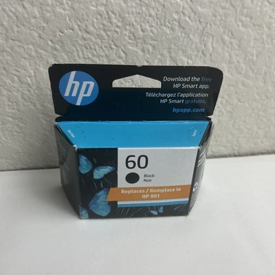 Genuine HP 60 Black Original Ink Cartridge CC640WN EXP 07/2024 OEM (e4) - Image 1 of 3