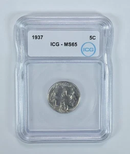 1937 Indian Head Buffalo Nickel MS65 ICG *0199 - Picture 1 of 5