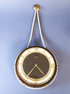 MAUTHE Wand-Uhr mit Kordel, Mechaisch, Römische Ziffern, Gong, 50/60er Vintage - Bild 1 von 4