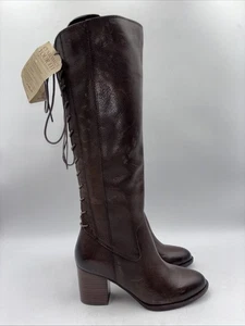 Stivali Sofft in pelle marrone Wheaton con lacci e zip taglia 8 M - Foto 1 di 6