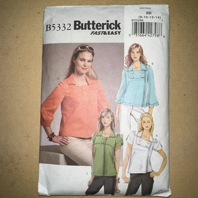 Butterick 5332 B5332 Very Easy Jacket 2 Styles Short Or Long Sleeves Cut Sz 12 - Image 1 of 4