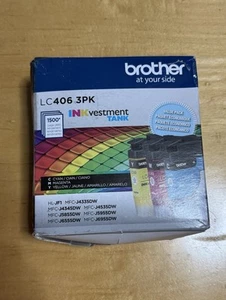 Brother LC406 3PK Color Ink Cartridges Genuine EXP. 02/2027 Open Box SEALED INK - Afbeelding 1 van 6