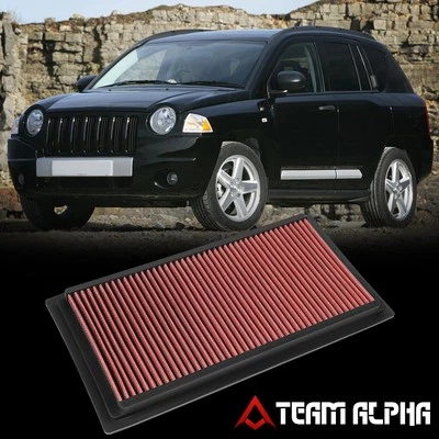 Compatível com 2007-2010 Bússola/Patriota 2/2.4 Filtro de Ar Painel Alto Alto Fluxo Lavável - Imagem 1 de 4