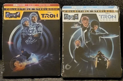 TRON and TRON Legacy 4K SteelBook BUNDLE UHD + Blu-ray + Digital Sold Out - Image 1 of 4