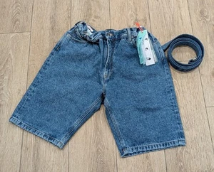 $625 Mens OFF-WHITE Industrial Slim Belted Denim Shorts Blue 34 - Picture 1 of 1