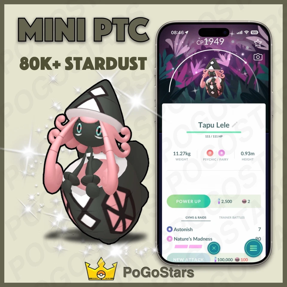 Pokémon PTC Go - Shiny Tapu Lele - Global Wild Area✨Special Background✨ - Image 1 of 1