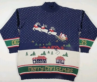 Suéter de Natal Vintage Santa Bells Detalhes 3D Feminino Tamanho 3X Suéter Loft - Imagem 1 de 4