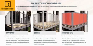 Balkon Balkonbausatz MIT Holzbelag Größe wählbar im 50cm Rastermaß Konfigurator - Bild 1 von 11