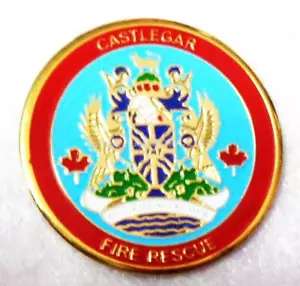 CASTLEGAR Fire Department B.C. Canada Pin / Badge Mint - Picture 1 of 4