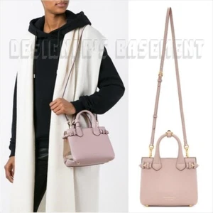 Bolso de hombro convertible BURBERRY de cuero de orquídea pálido Baby BANNER NUEVO CON ETIQUETAS - Imagen 1 de 11