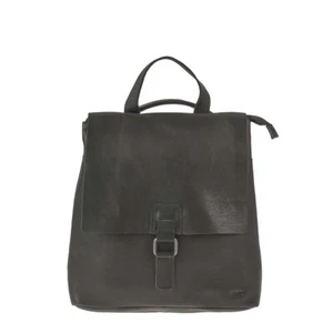 Rucksacktasche Umhängetasche und Rucksack 2in1 Leder schwarz 29x31cm Bear Design - Bild 1 von 10