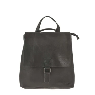 Rucksacktasche Umhängetasche und Rucksack 2in1 Leder schwarz 29x31cm Bear Design - Bild 1 von 4