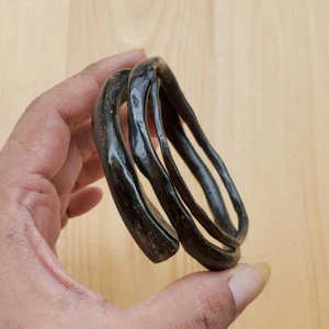 Genuine Handmade Coral Bangle Indonesian Black Akar Bahar Bracelet #158 - Picture 1 of 6
