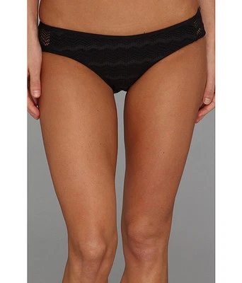 VOLCOM BEAT STREET MODEST SWIM BIKINI BOTTOM CROCHET PANT BLACK SMALL NEW $44 - Image 1 of 4