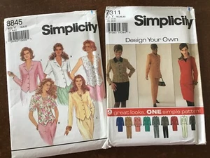 Simplicity 7311 8845 ~ Suit Jacket Skirt Pants Top Vest ~ Size 18 20 22 ~ Uncut - Picture 1 of 9