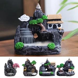 Backflow Incense Burner Resin Smoke Waterfall Incense Censer Holder Home Decor - Picture 1 of 13