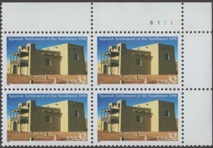 Scott#: 3220 - Spanish Settlement of the Southwest 32¢ 1998 BCA Plate Block MNH - Picture 1 of 1