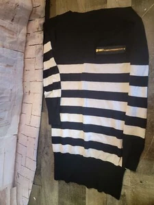 Venus women's dress M black white striped - Picture 1 of 6